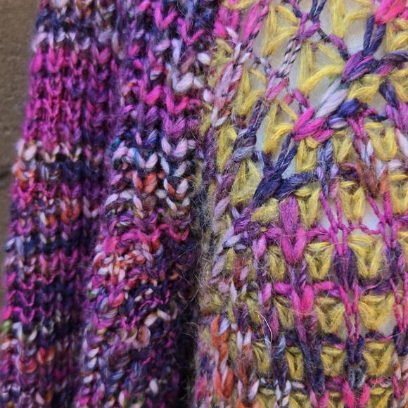 Anthropologie Moth Wool Blend Pink Yellow Knit Sweater - Picture 4 of 11